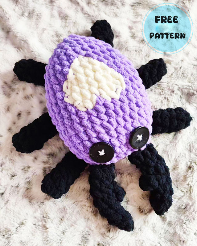 Amigurumi Crochet Purple Bug for Halloween Free Pattern-1