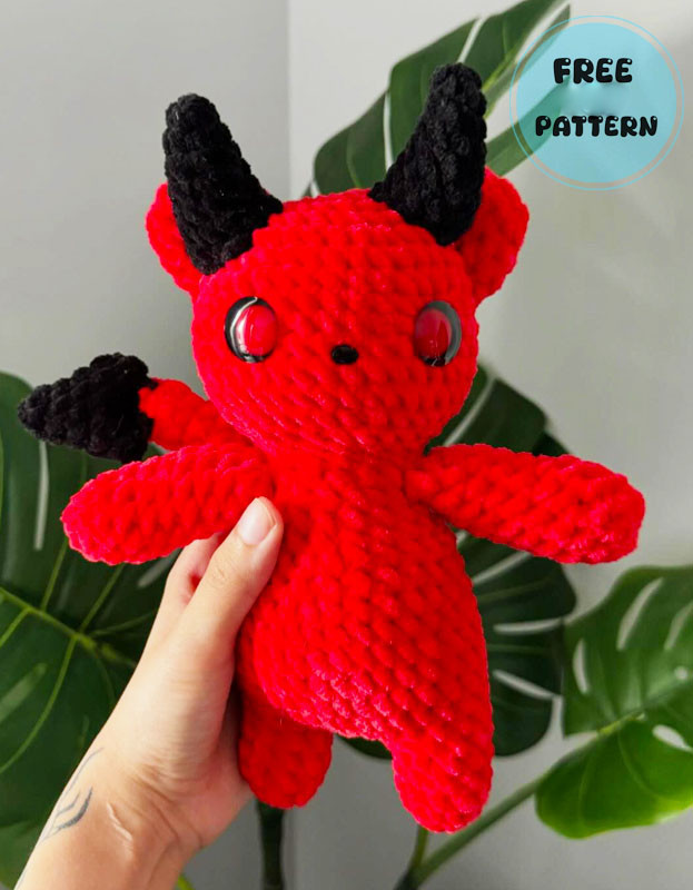 Amigurumi Crochet Red Devil for Halloween Free Pattern-1
