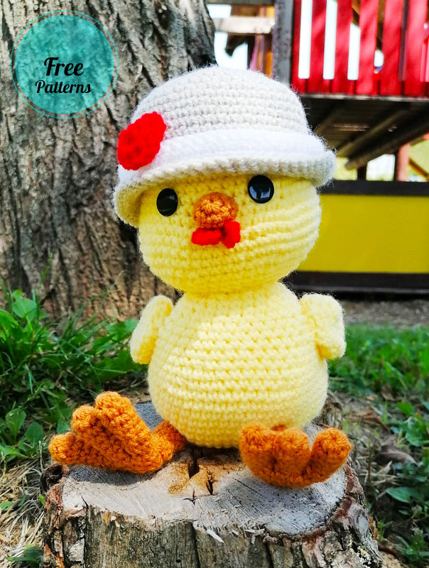 Amigurumi Crochet Yellow Chick Martin with Hat Free Pattern-1