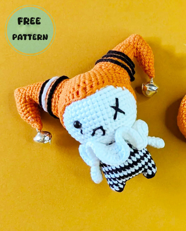 Amigurumi Crochet the Jester for Halloween Doll Free Pattern-1