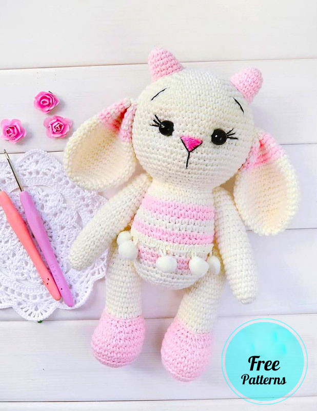 Amigurumi Crochet Bunny and Sheep Lou Free Pattern-1