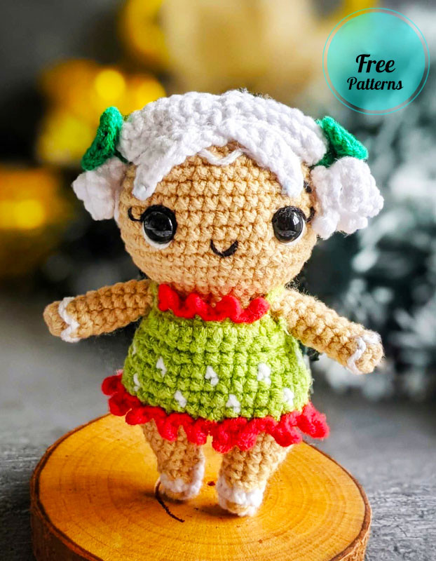 Amigurumi Crochet Hailey Gingerbread Girl Doll Free Pattern-1