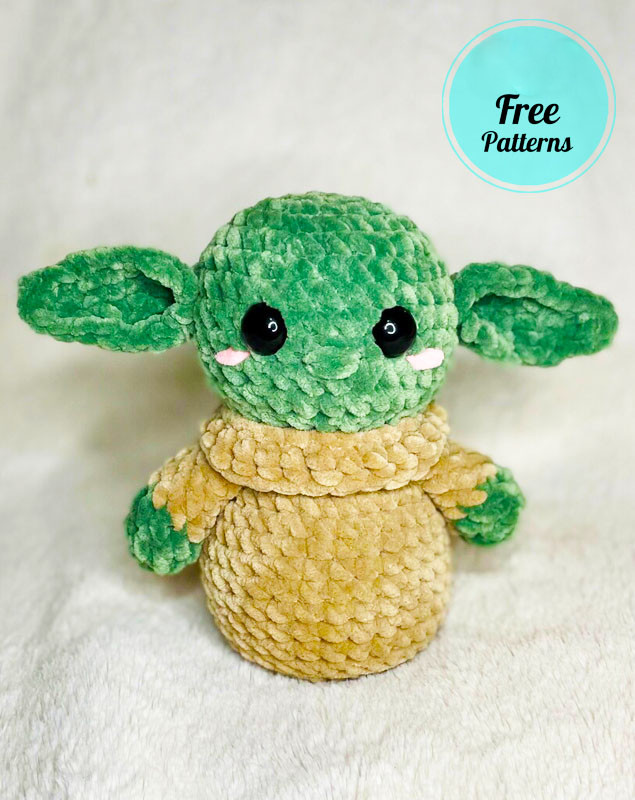 Amigurumi Crochet Velvet Alien Baby Yoda Free Pattern-1