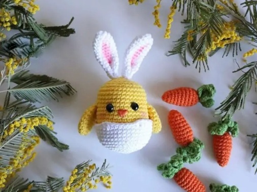 Amigurumi Easter Chick with Bunny Ears Free Pattern-1