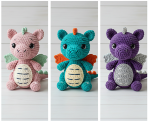 No-Sew Mini Dragon Amigurumi Free Pattern