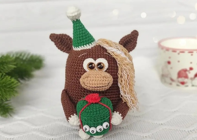 Amigurumi Crochet Christmas Cute Horse Free Pattern-1