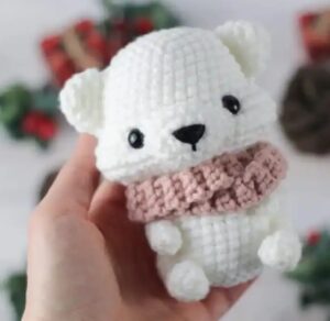 Amigurumi Crochet Mini Polar Bear Free Pattern-1