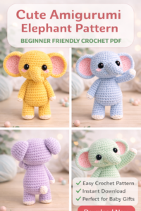 ð CUTE AMIGURUMI ELEPHANT – FREE CROCHET PATTERN