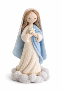 Amigurumi Crochet Minimal Blessed Mary Free Pattern