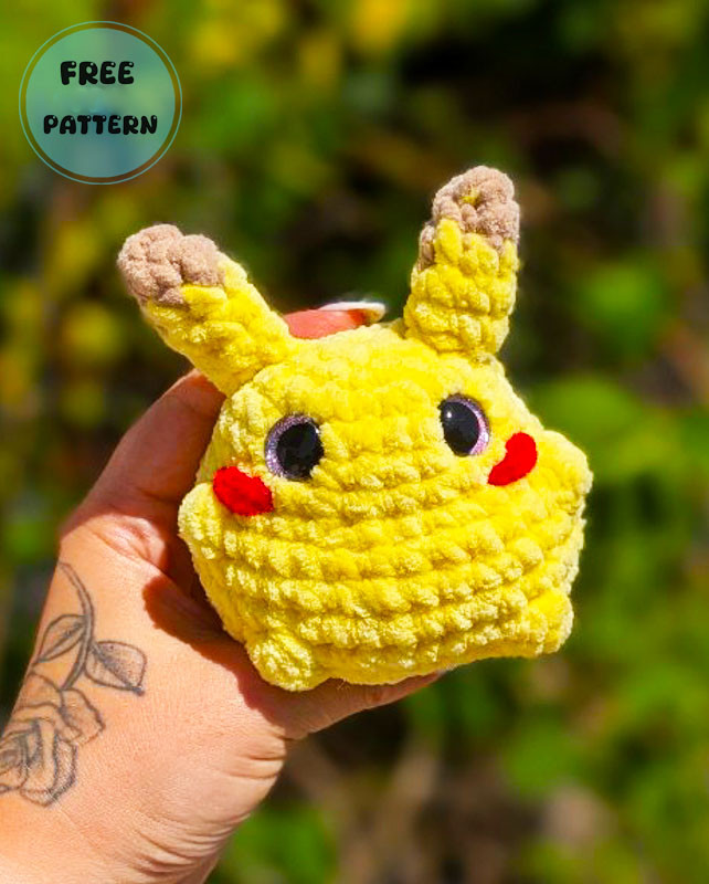 Amigurumi Crochet Chubby Pikachu Pokemon Free Pattern-1