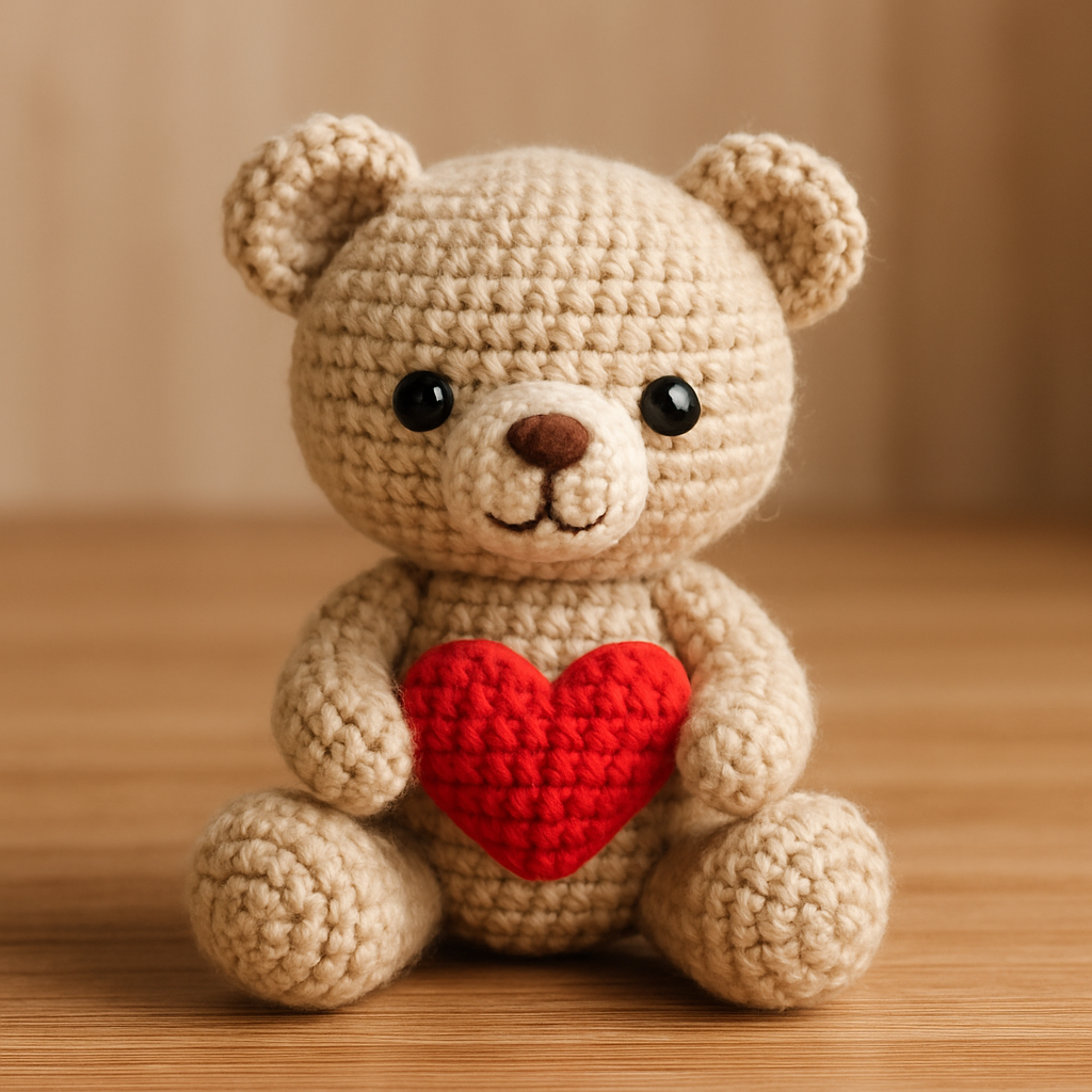 Free Crochet Pattern for a Loveable Valentine Bear Amigurumi color variation