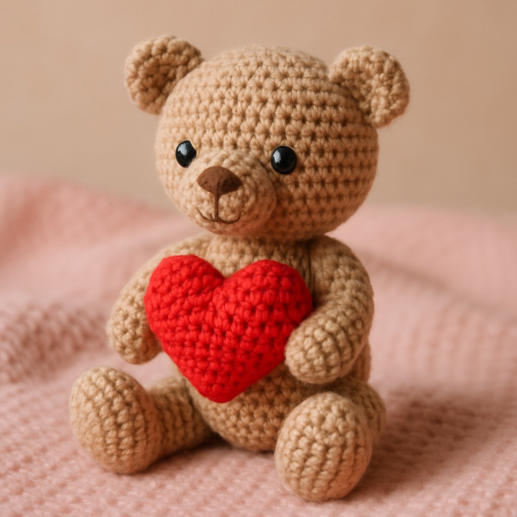 Free Crochet Pattern for a Loveable Valentine Bear Amigurumi color variation