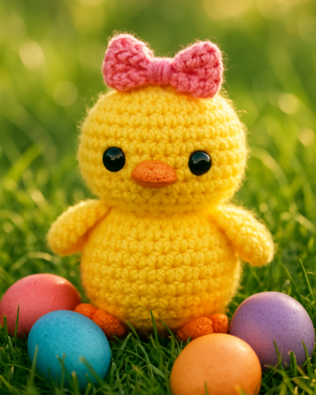 Adorable Amigurumi Chick with Bow Pattern - Free Crochet Pattern
