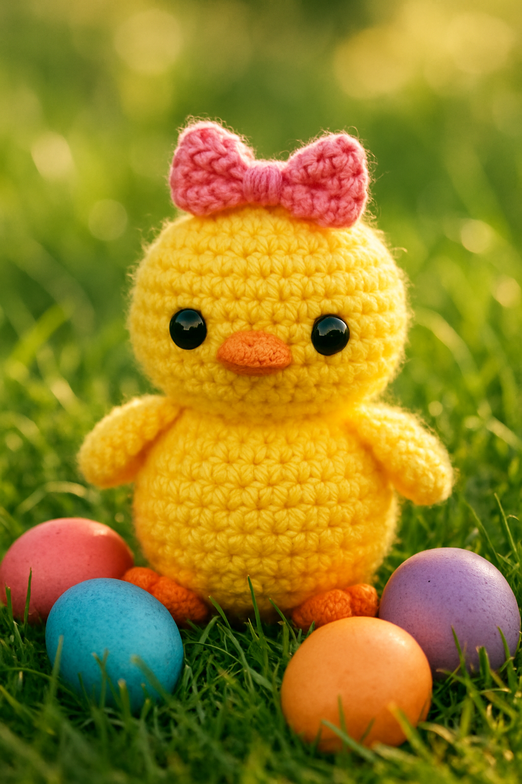 Adorable Amigurumi Chick with Bow Pattern - Free Crochet Pattern