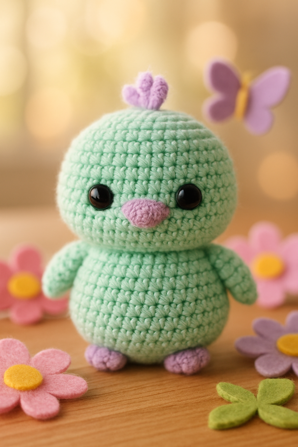 Adorable Amigurumi Chick with Bow Pattern color variation