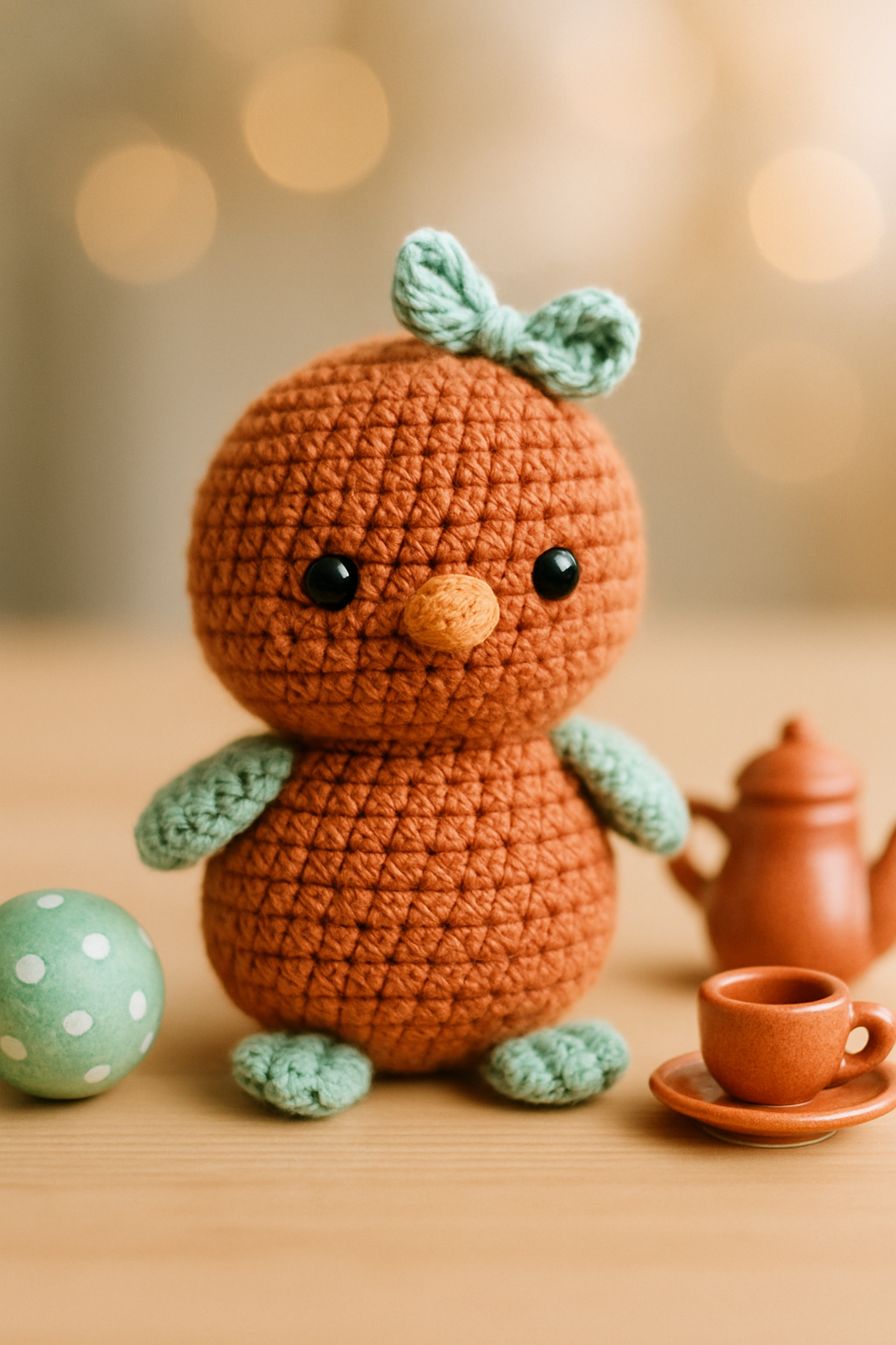 Adorable Amigurumi Chick with Bow Pattern color variation