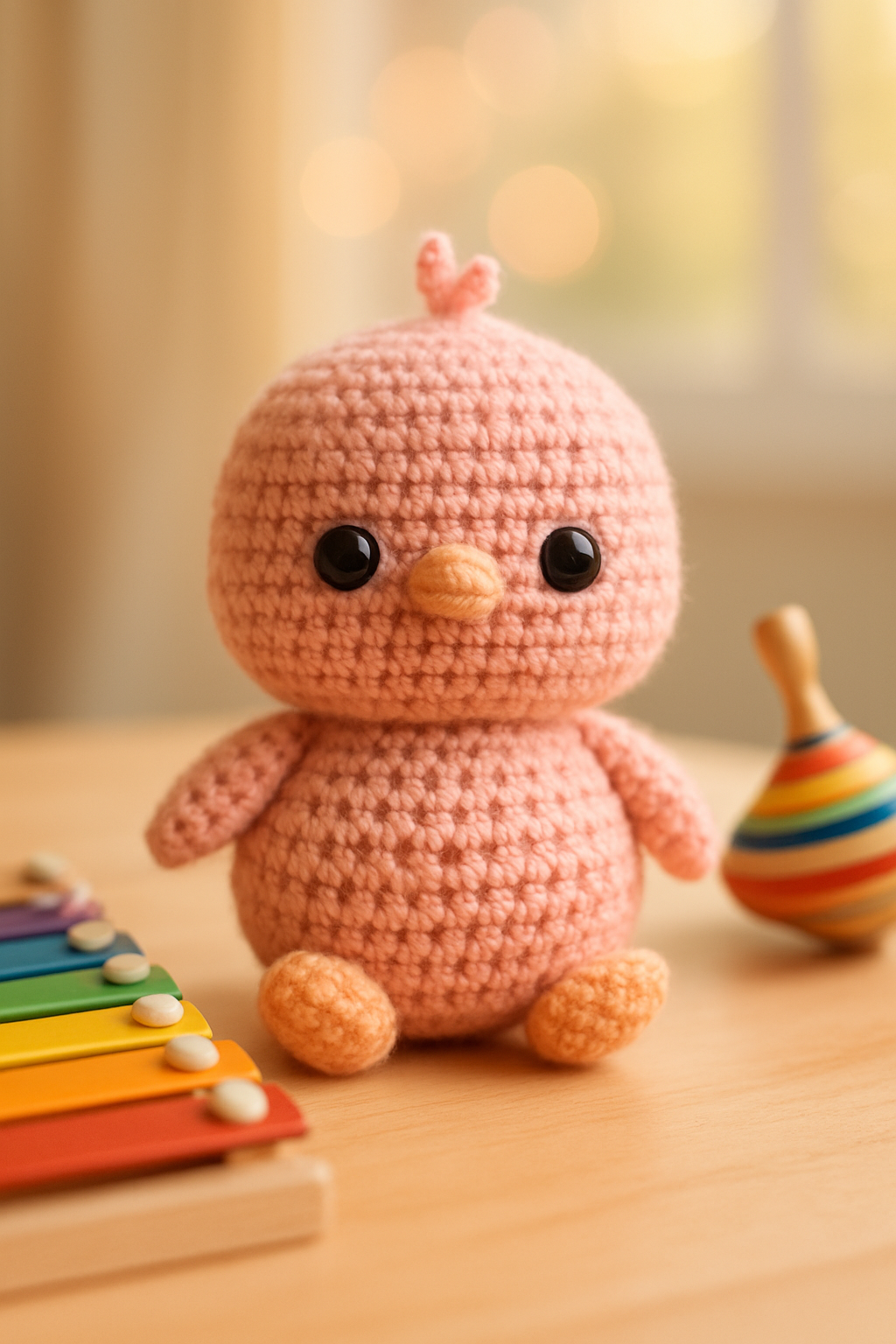 Adorable Amigurumi Chick with Bow Pattern color variation