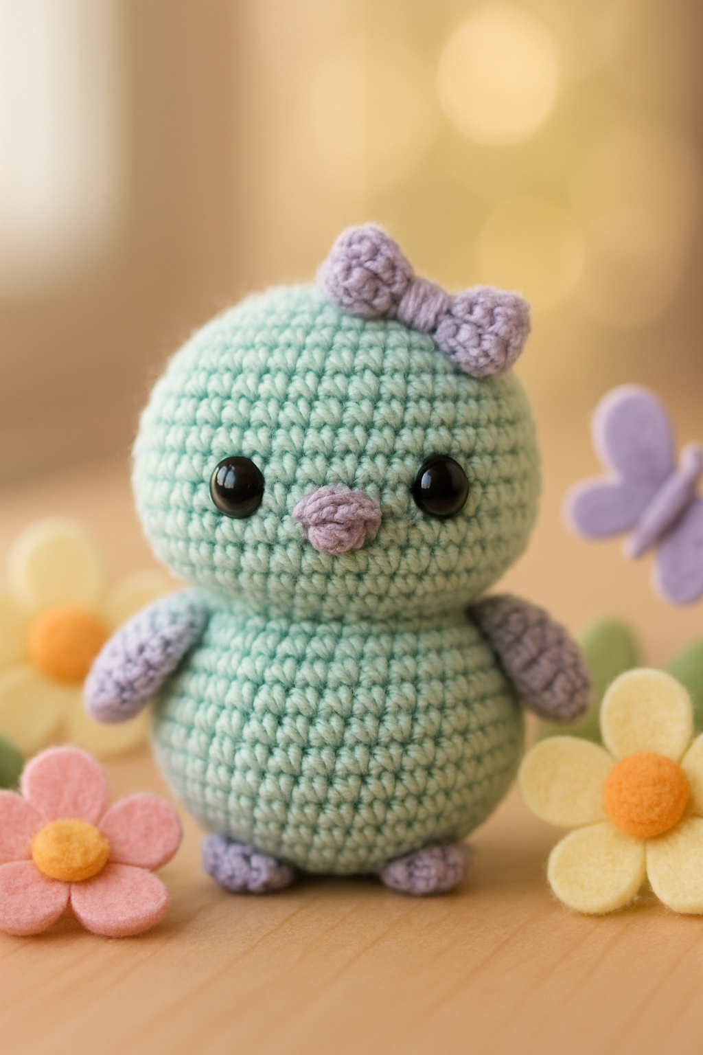 Adorable Amigurumi Chick with Bow Pattern color variation