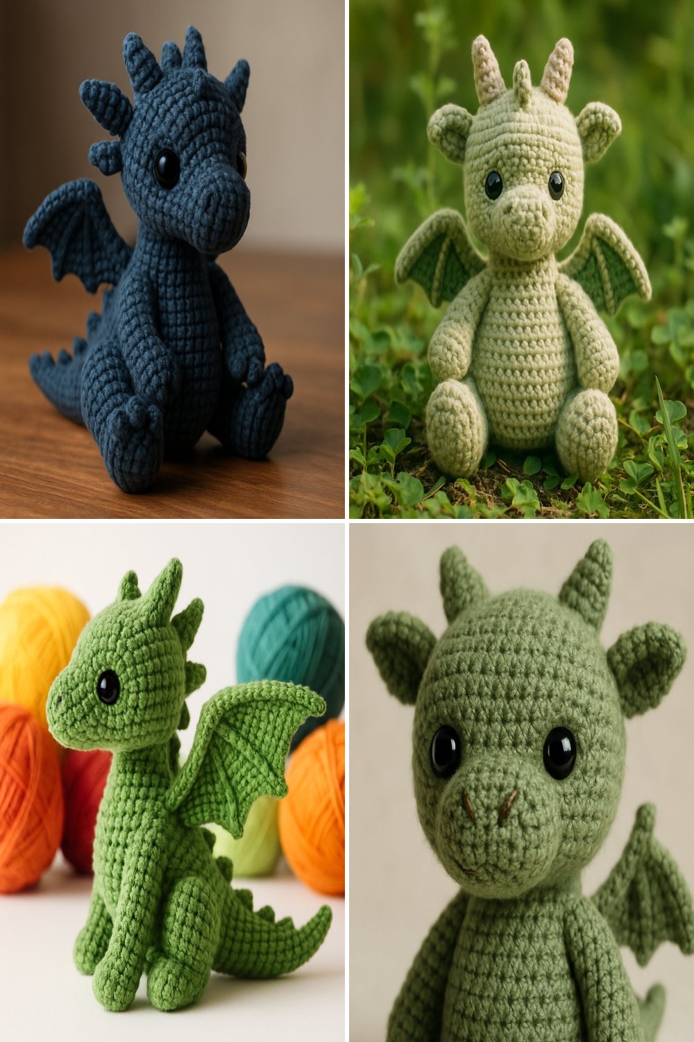 Free Crochet Pattern: Adorable Toothless Amigurumi Dragon collage
