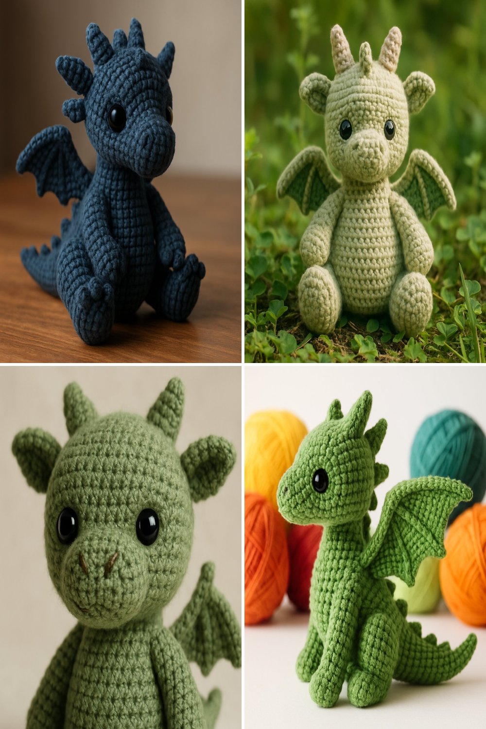 Free Crochet Pattern: Adorable Toothless Amigurumi Dragon collage