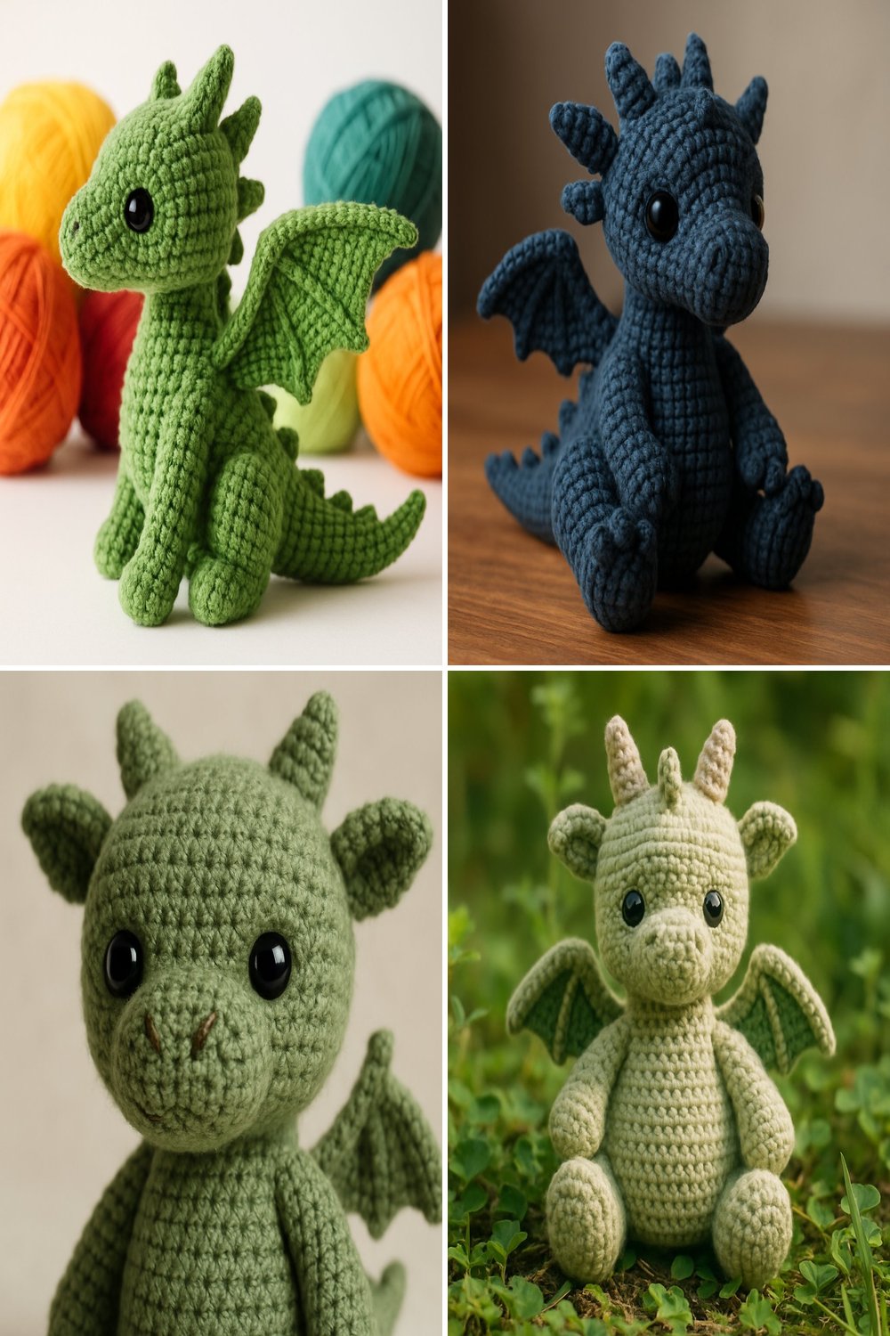 Free Crochet Pattern: Adorable Toothless Amigurumi Dragon collage