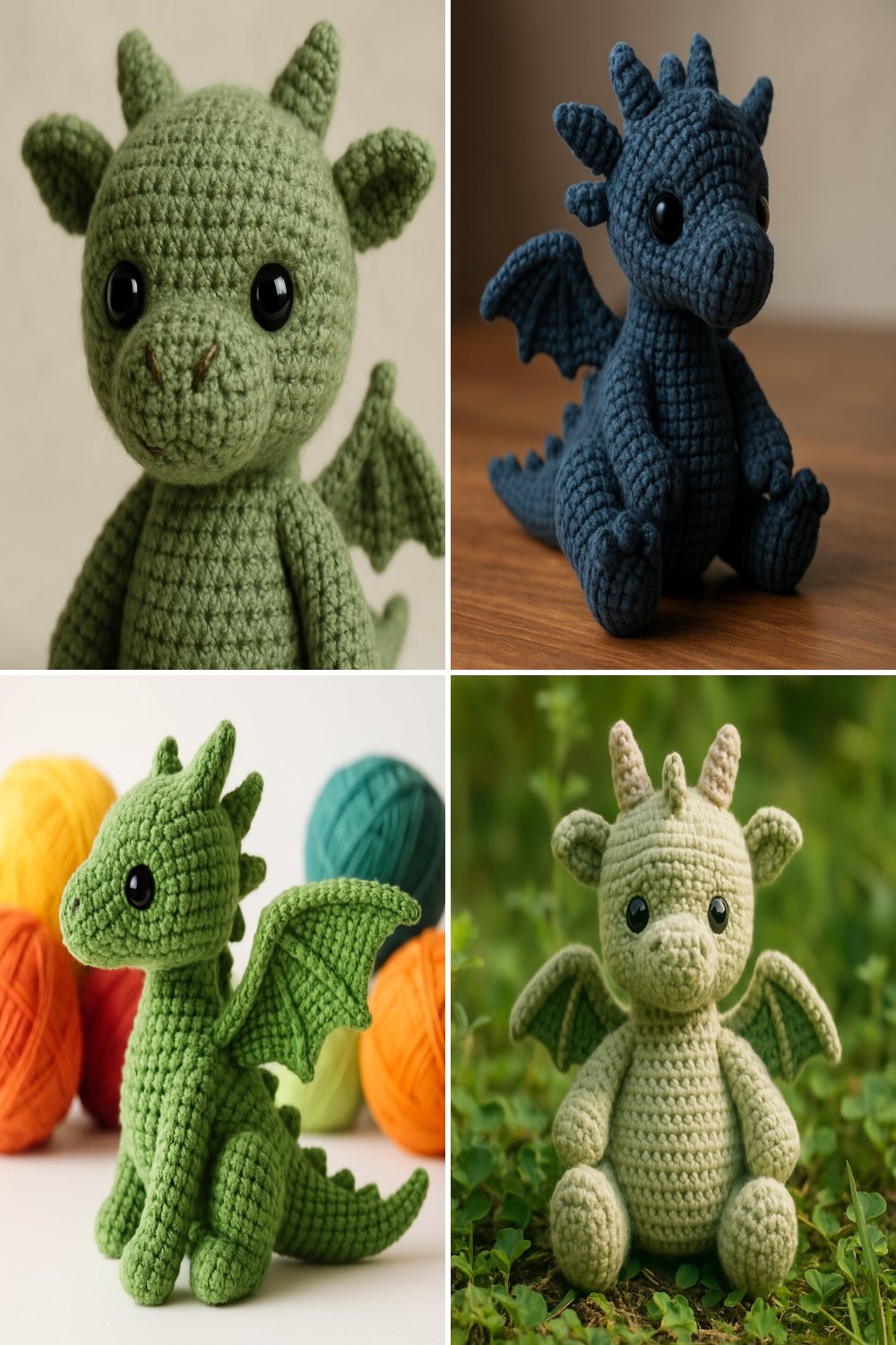 Free Crochet Pattern: Adorable Toothless Amigurumi Dragon collage