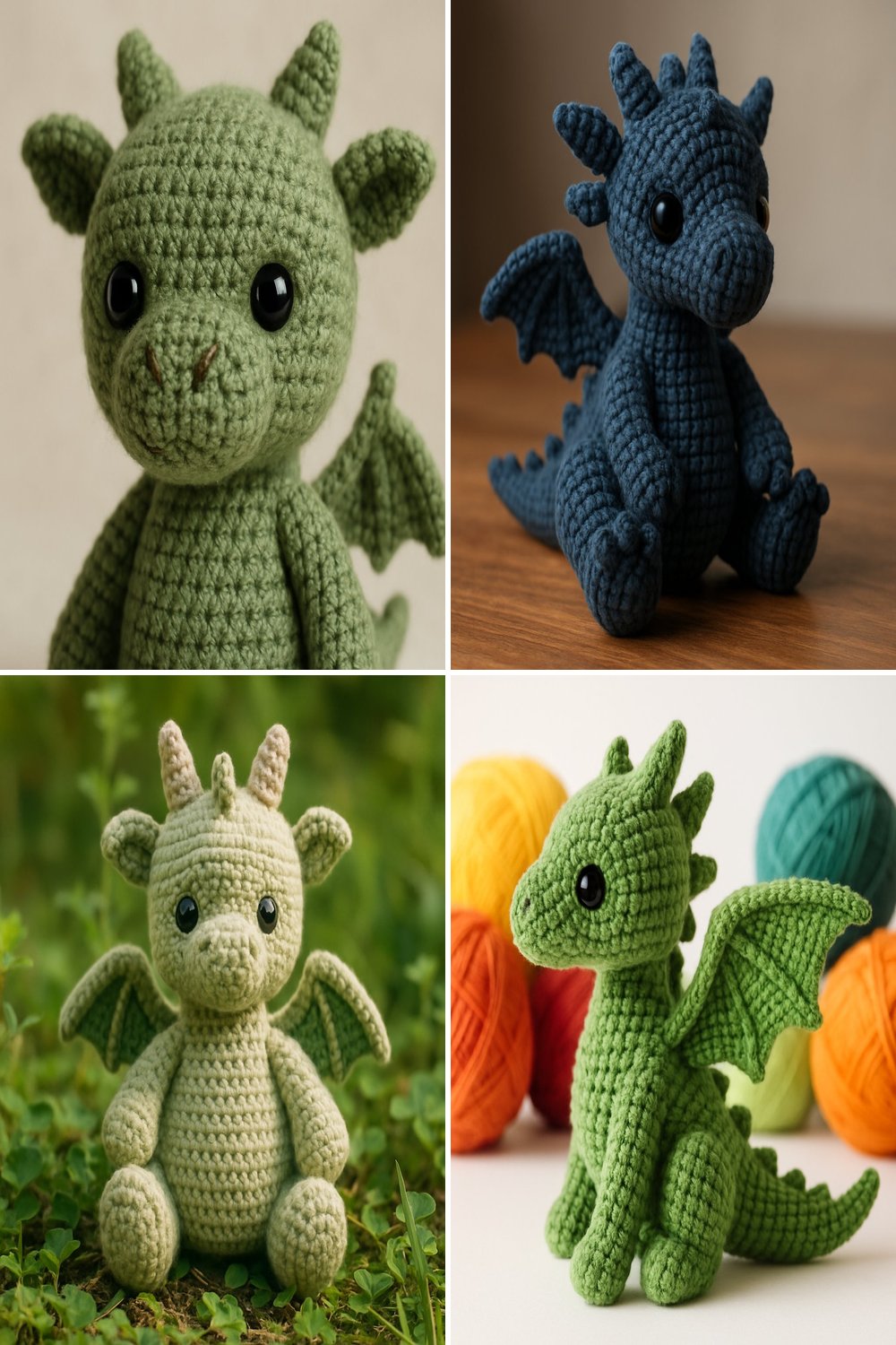 Free Crochet Pattern: Adorable Toothless Amigurumi Dragon collage