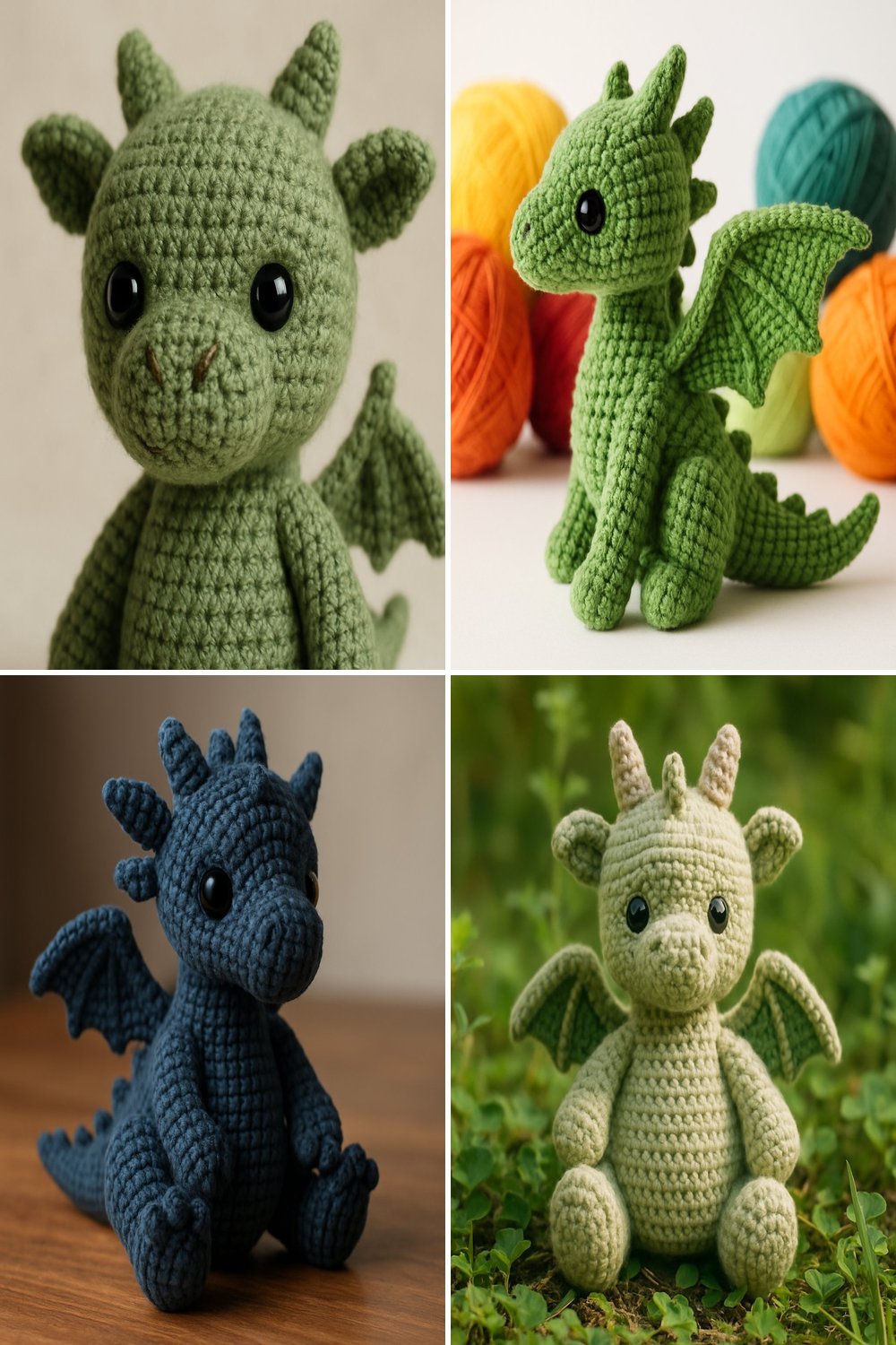 Free Crochet Pattern: Adorable Toothless Amigurumi Dragon collage