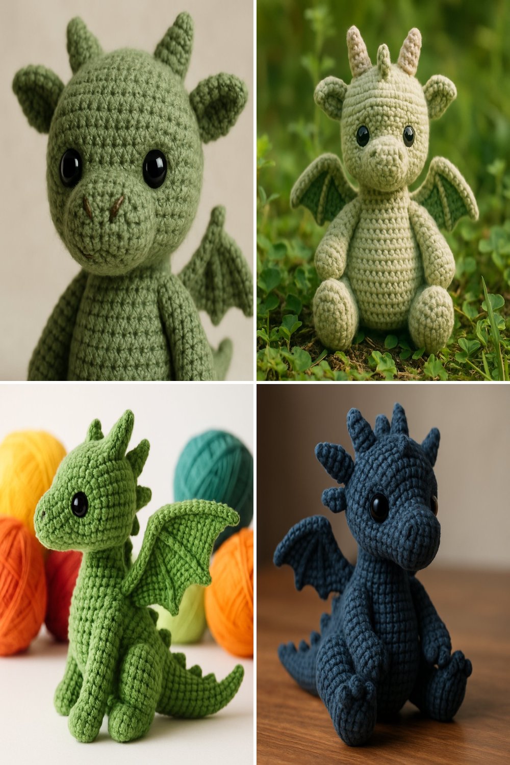 Free Crochet Pattern: Adorable Toothless Amigurumi Dragon collage