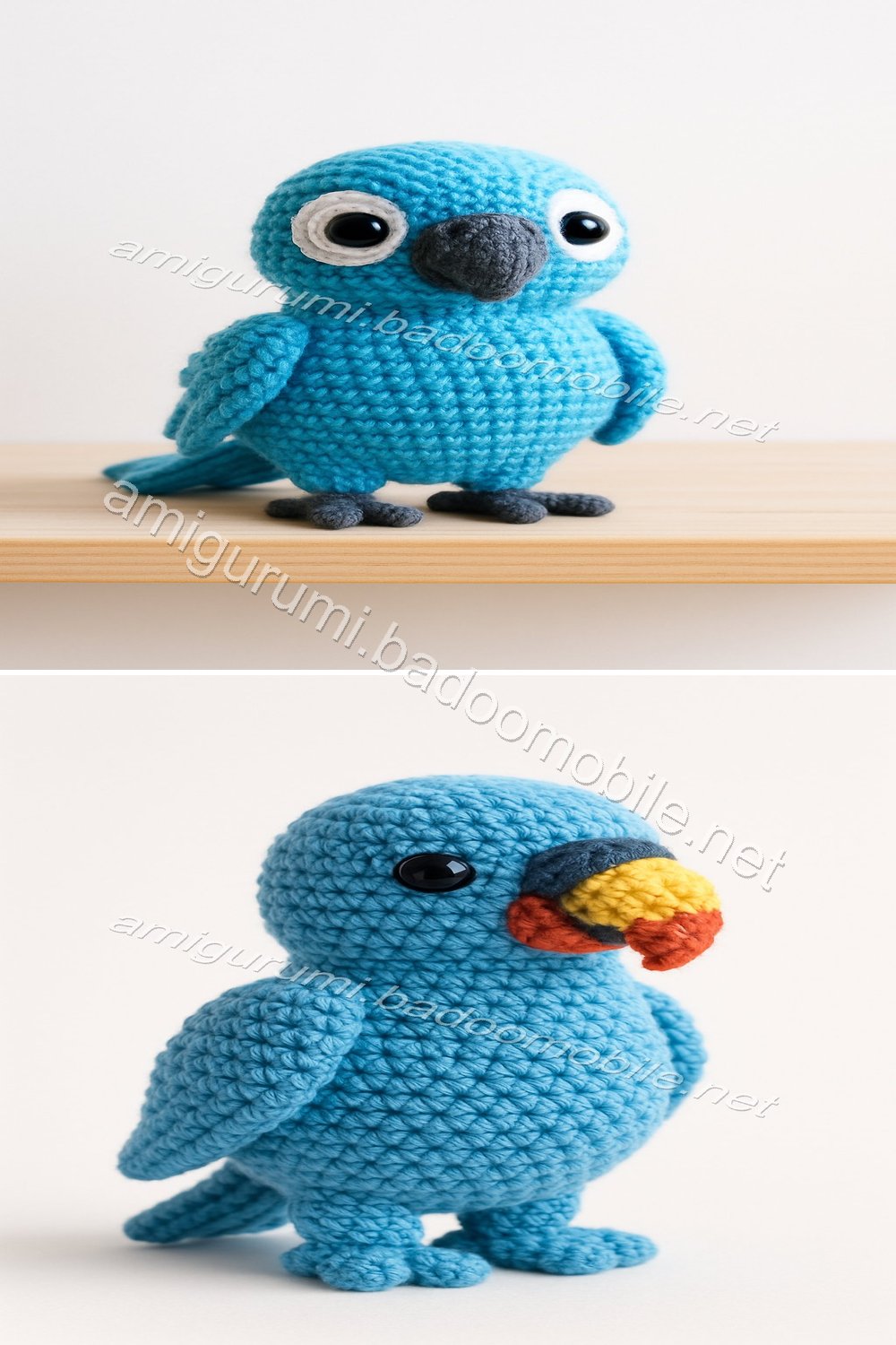 Charming Blue Parrot Amigurumi Free Crochet Pattern