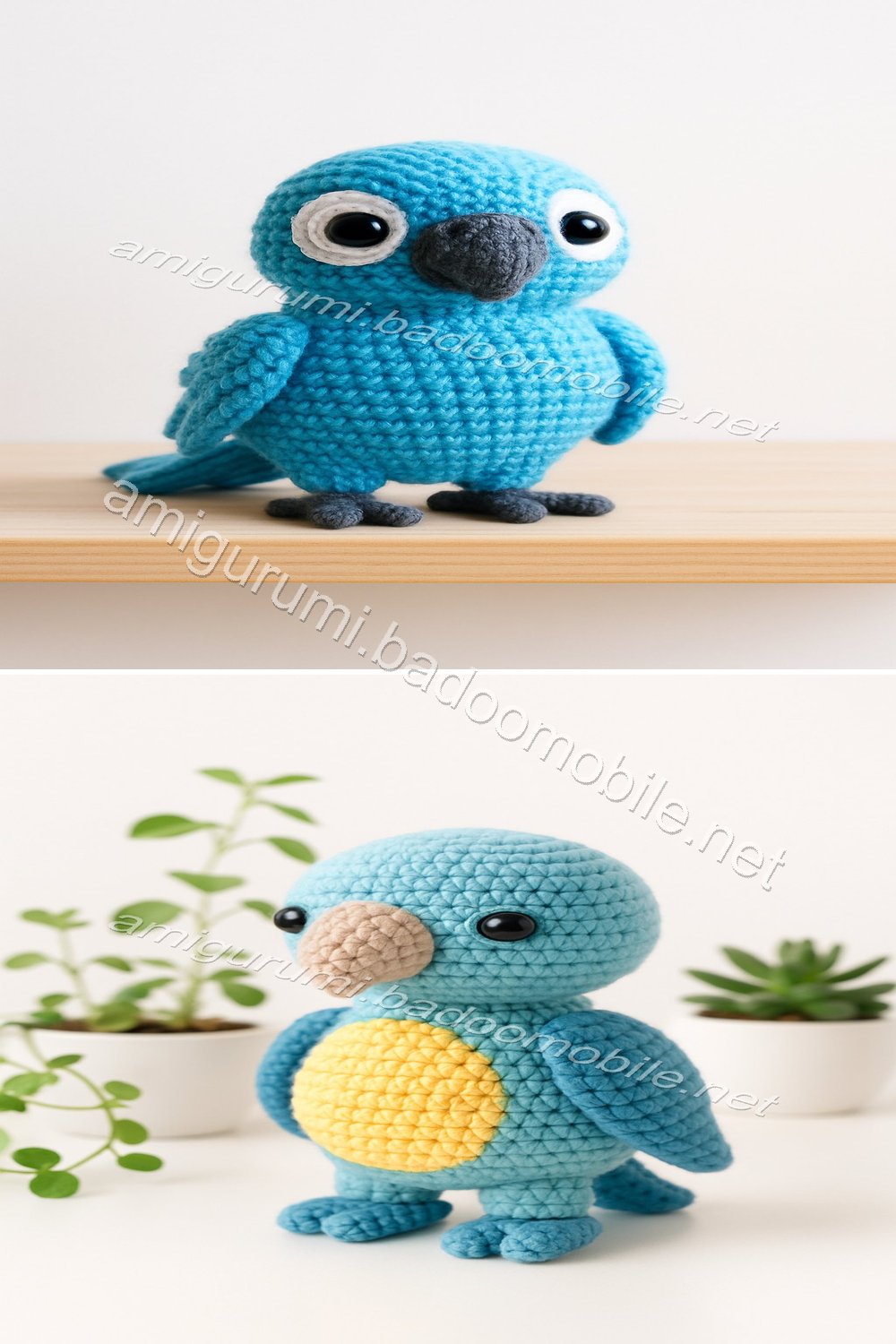 Charming Blue Parrot Amigurumi Free Crochet Pattern
