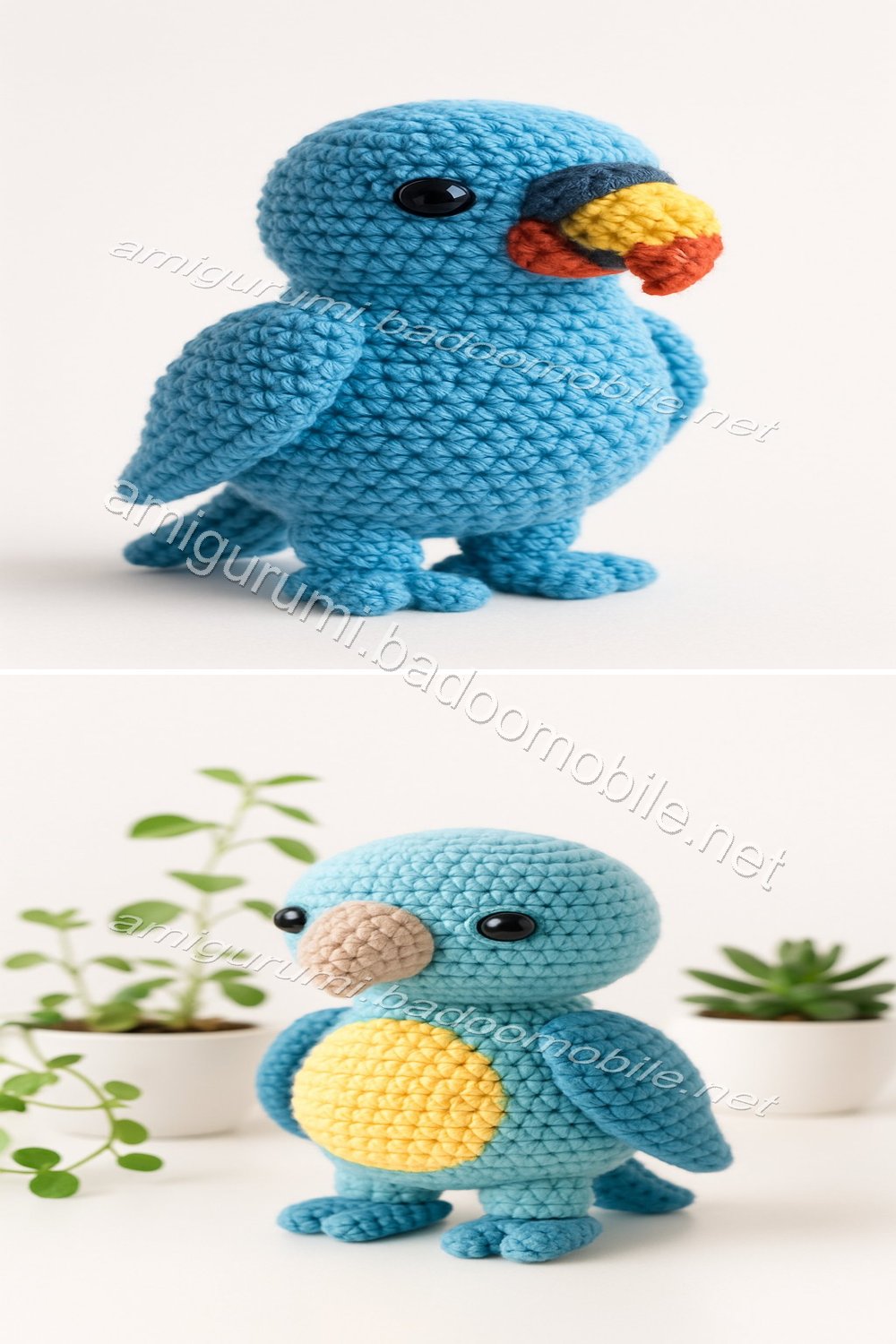 Charming Blue Parrot Amigurumi Free Crochet Pattern