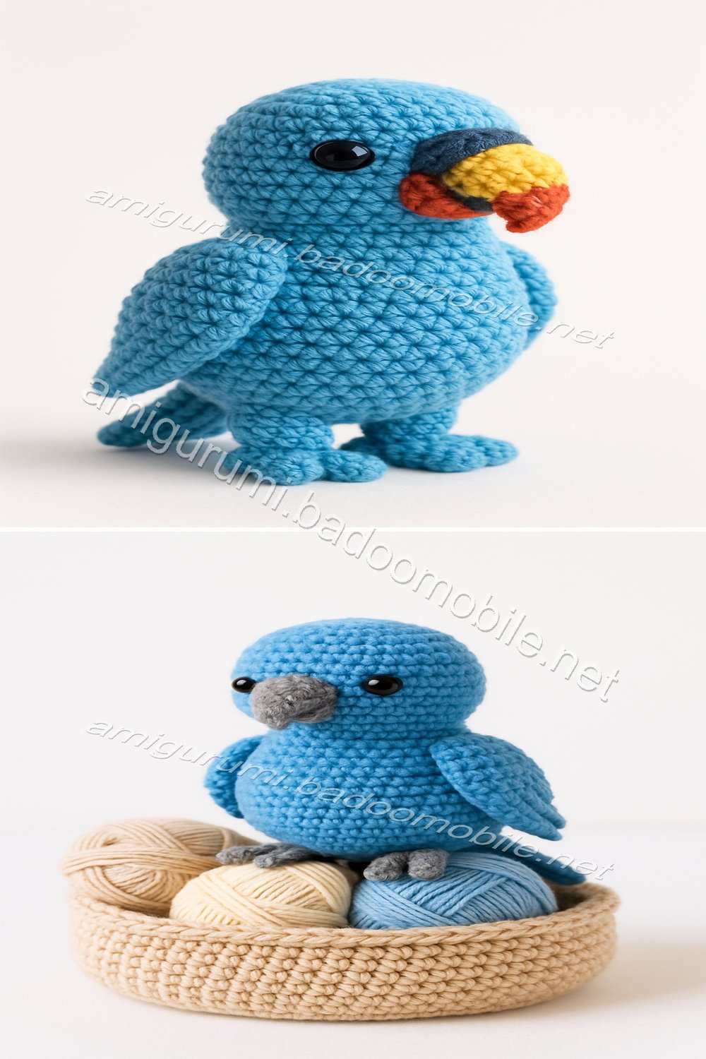 Charming Blue Parrot Amigurumi Free Crochet Pattern