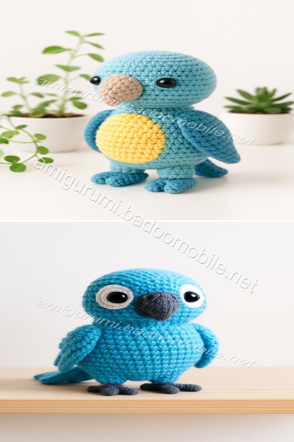 Charming Blue Parrot Amigurumi Free Crochet Pattern