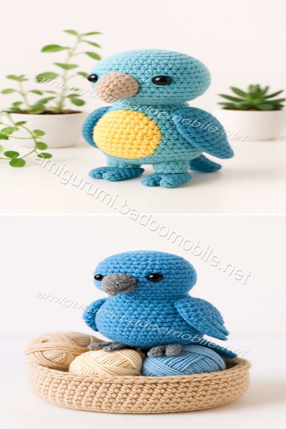 Charming Blue Parrot Amigurumi Free Crochet Pattern
