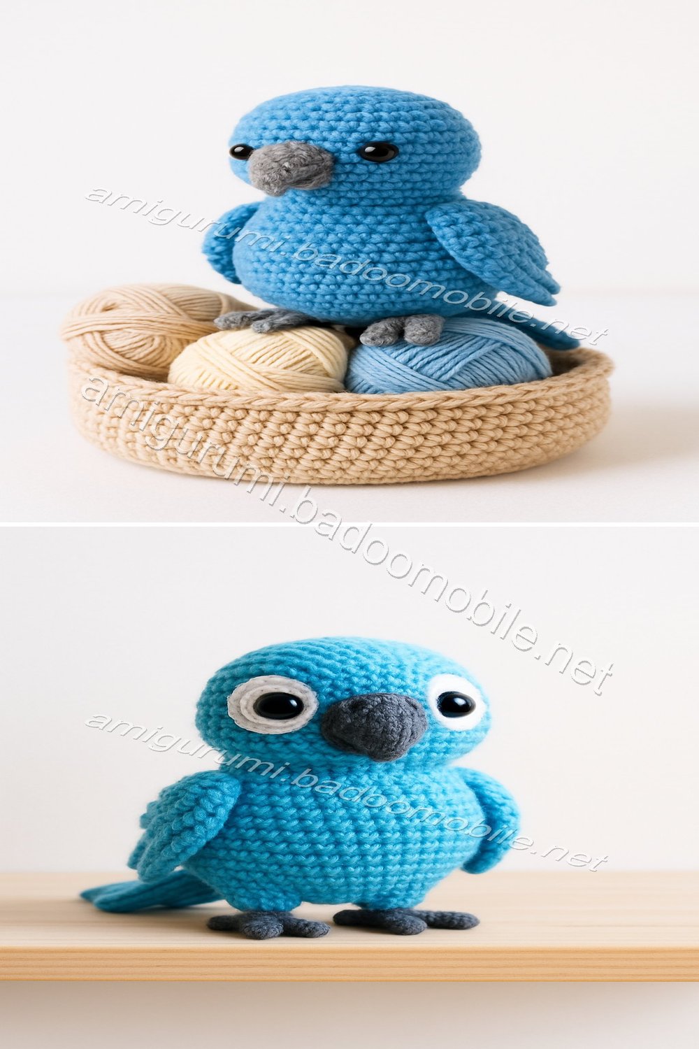 Charming Blue Parrot Amigurumi Free Crochet Pattern