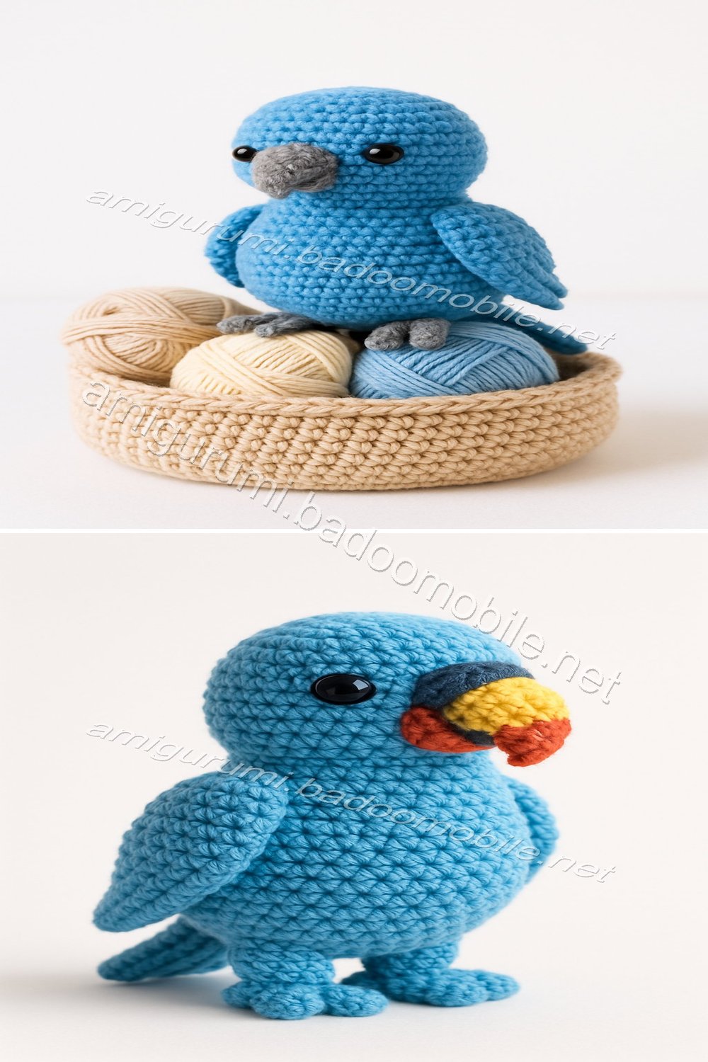 Charming Blue Parrot Amigurumi Free Crochet Pattern