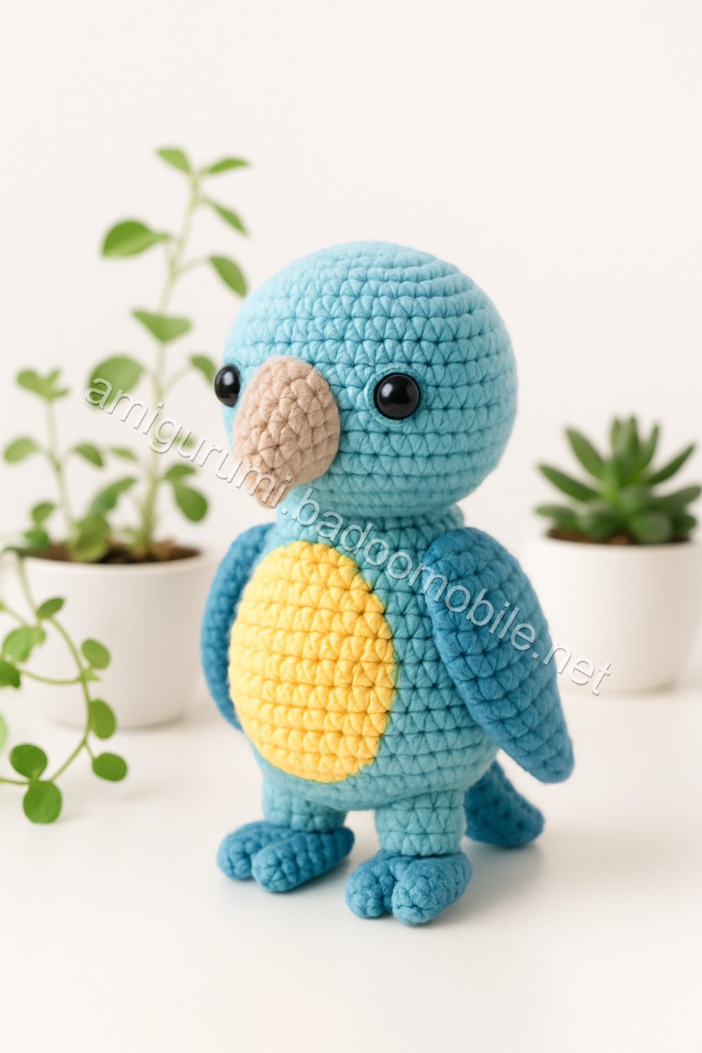 Charming Blue Parrot Amigurumi Free Crochet Pattern