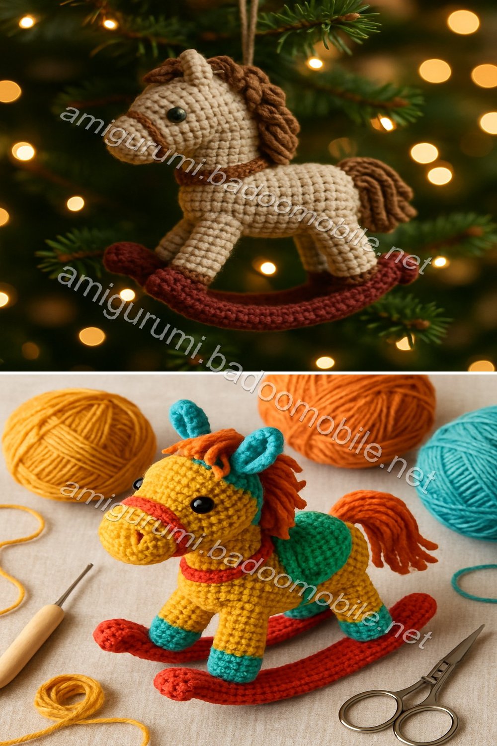 Free Crochet Pattern for Adorable Rocking Horse Amigurumi