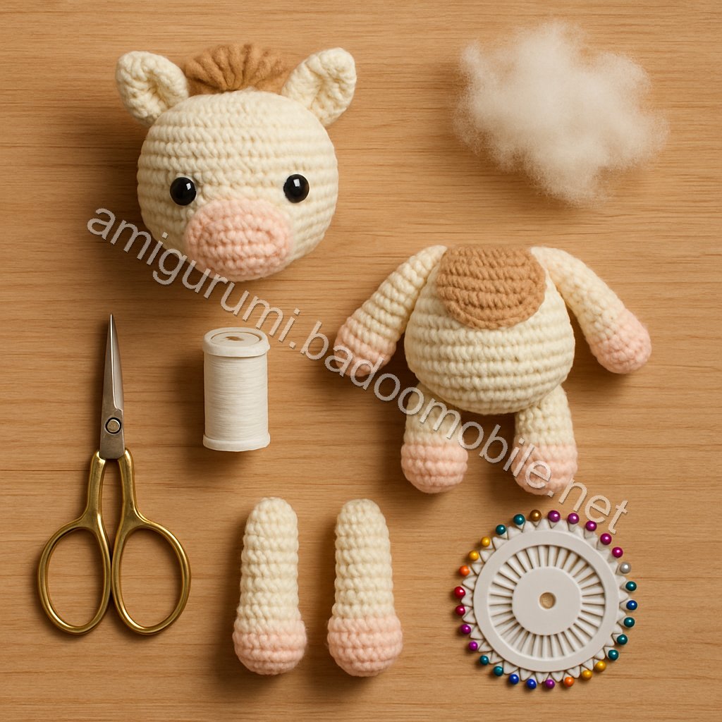 Free Crochet Pattern for Adorable Rocking Horse Amigurumi crochet parts