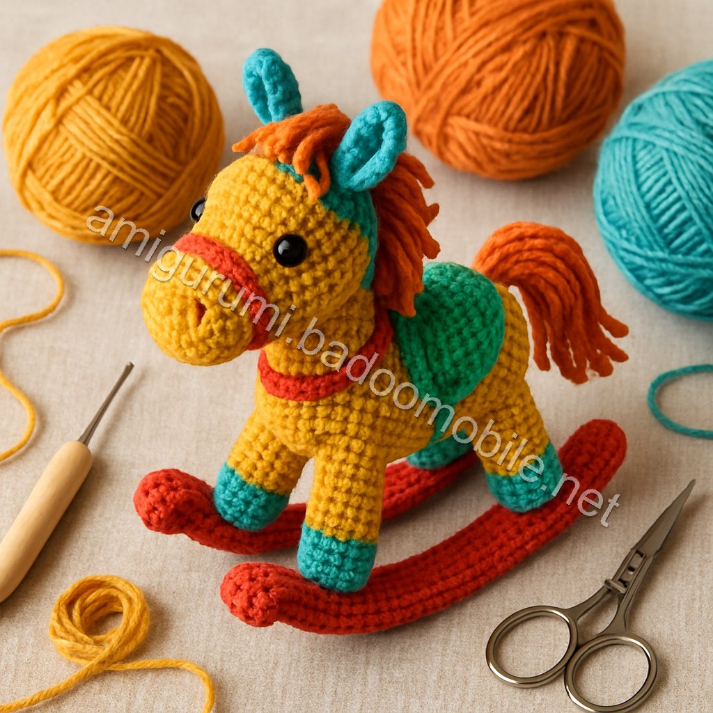Free Crochet Pattern for Adorable Rocking Horse Amigurumi