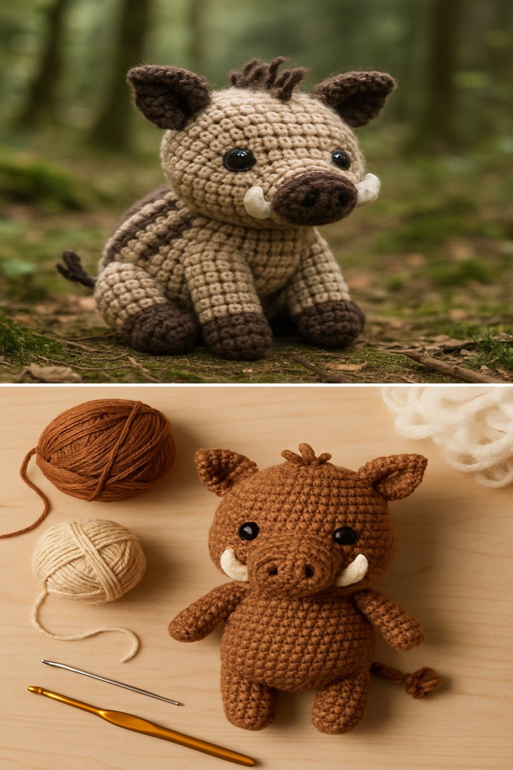 Adorable Amigurumi Wild Boar Baby Free Crochet Pattern