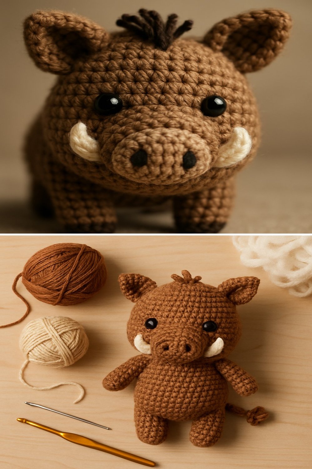 Adorable Amigurumi Wild Boar Baby Free Crochet Pattern