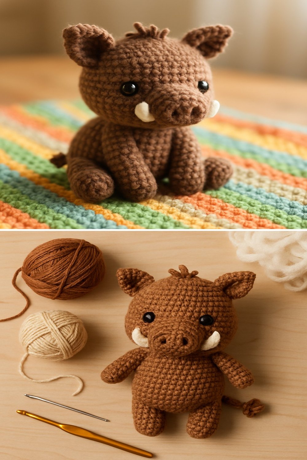 Adorable Amigurumi Wild Boar Baby Free Crochet Pattern