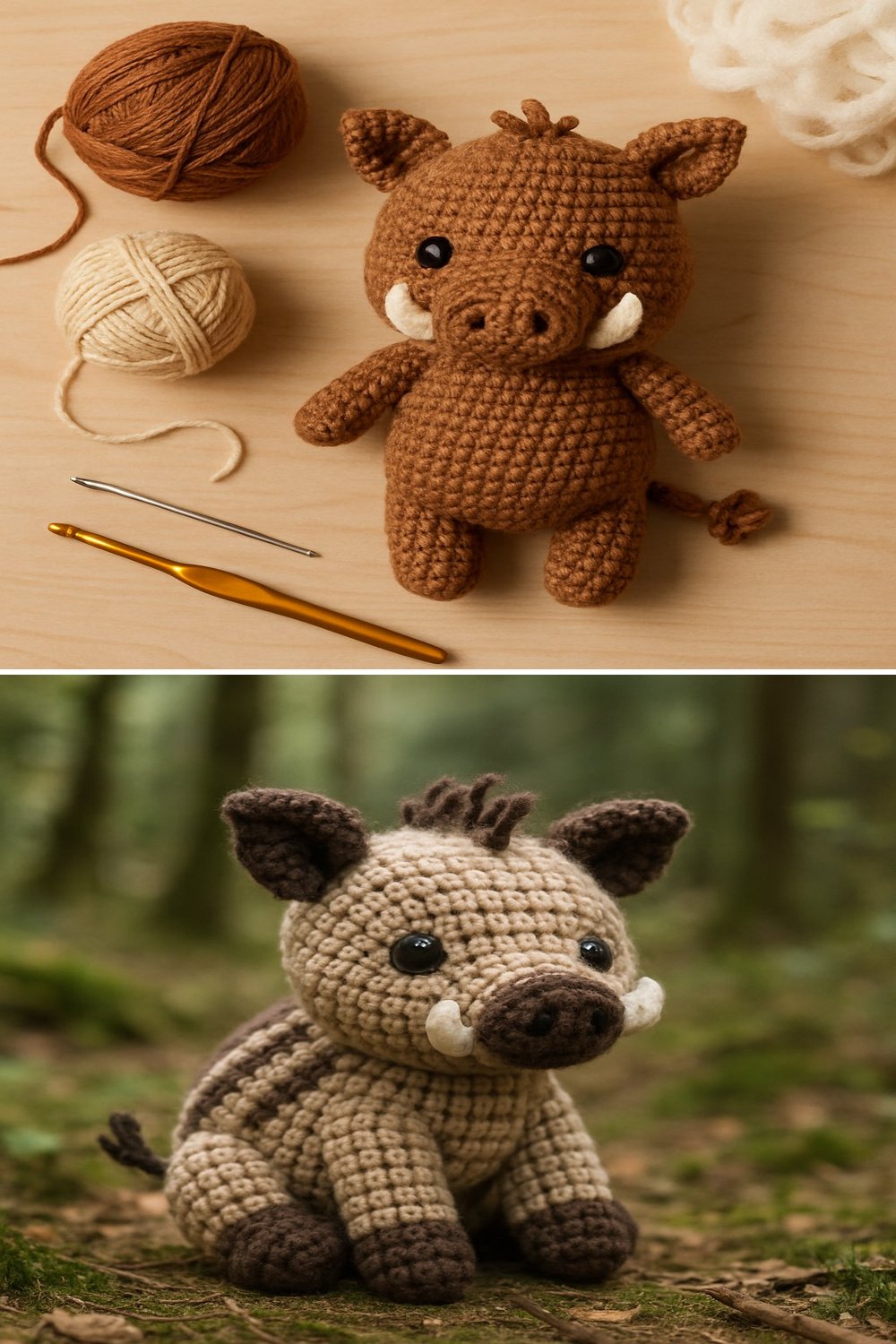 Adorable Amigurumi Wild Boar Baby Free Crochet Pattern