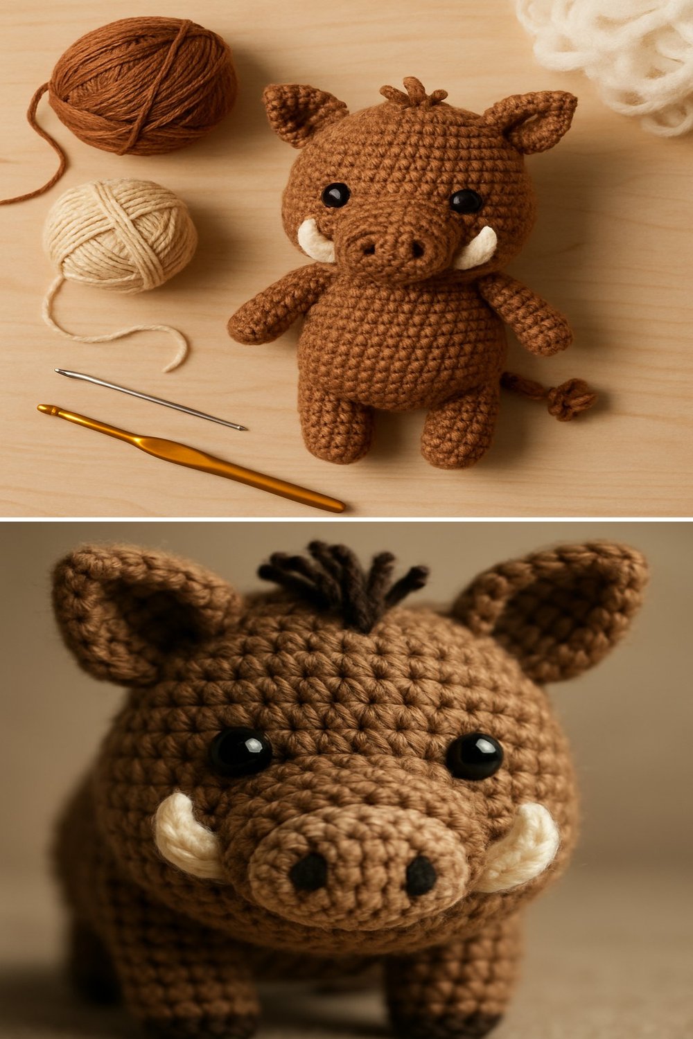Adorable Amigurumi Wild Boar Baby Free Crochet Pattern