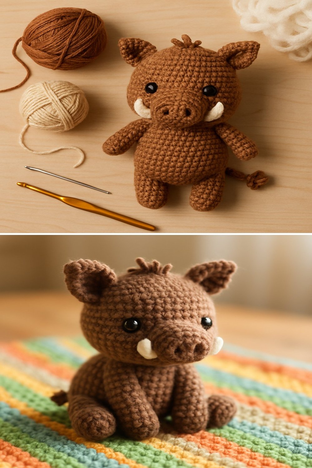 Adorable Amigurumi Wild Boar Baby Free Crochet Pattern