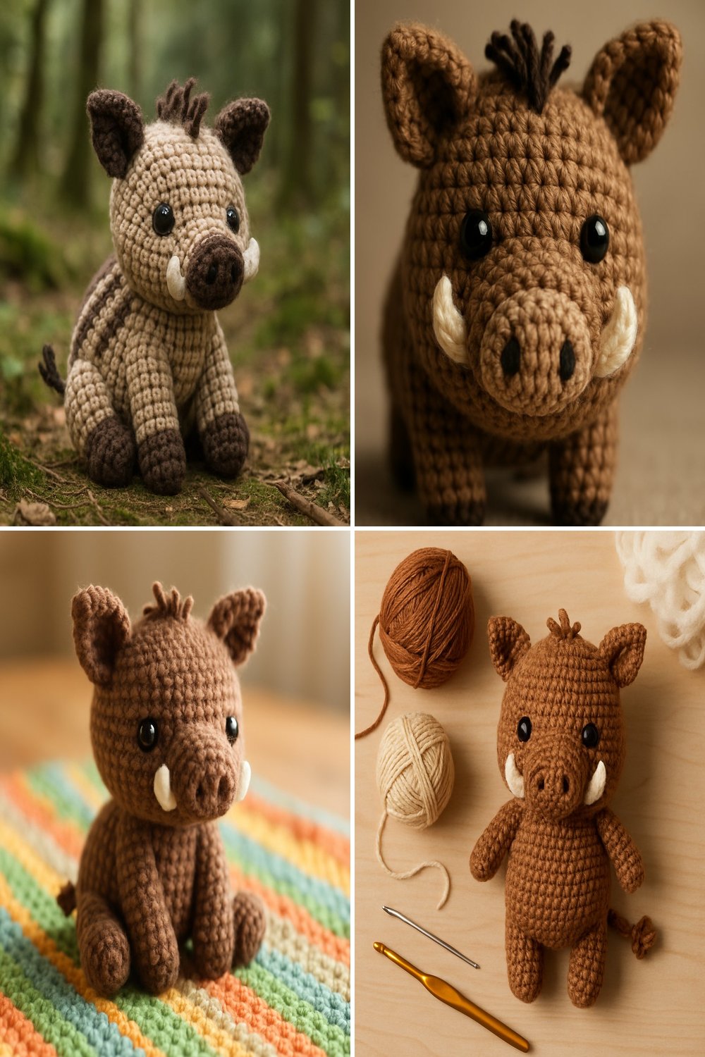 Adorable Amigurumi Wild Boar Baby Free Crochet Pattern