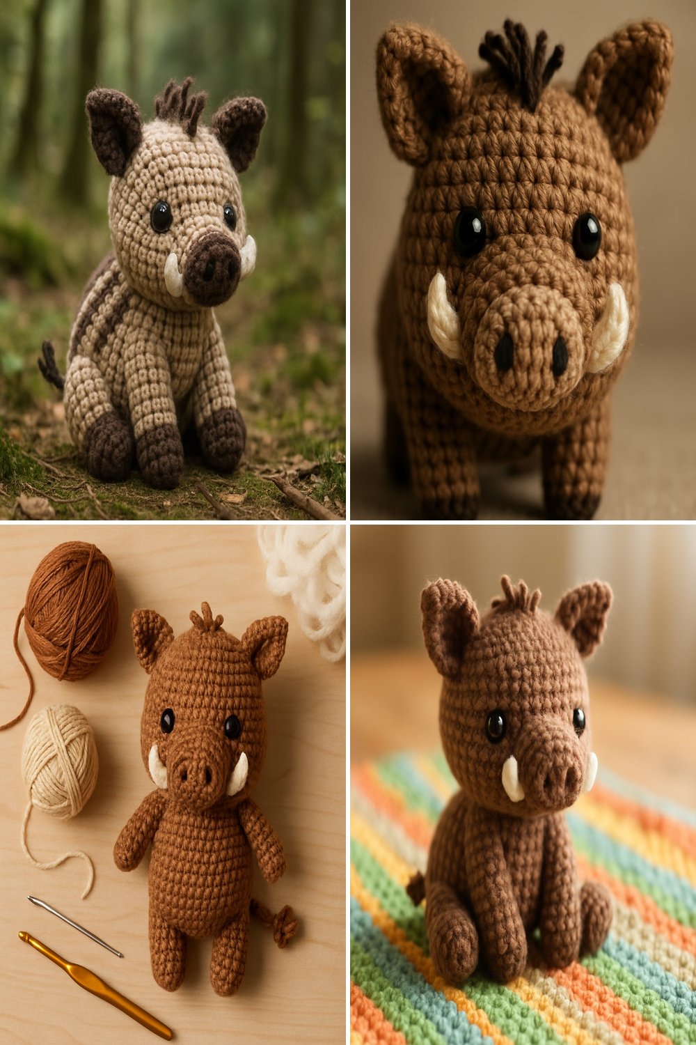 Adorable Amigurumi Wild Boar Baby Free Crochet Pattern