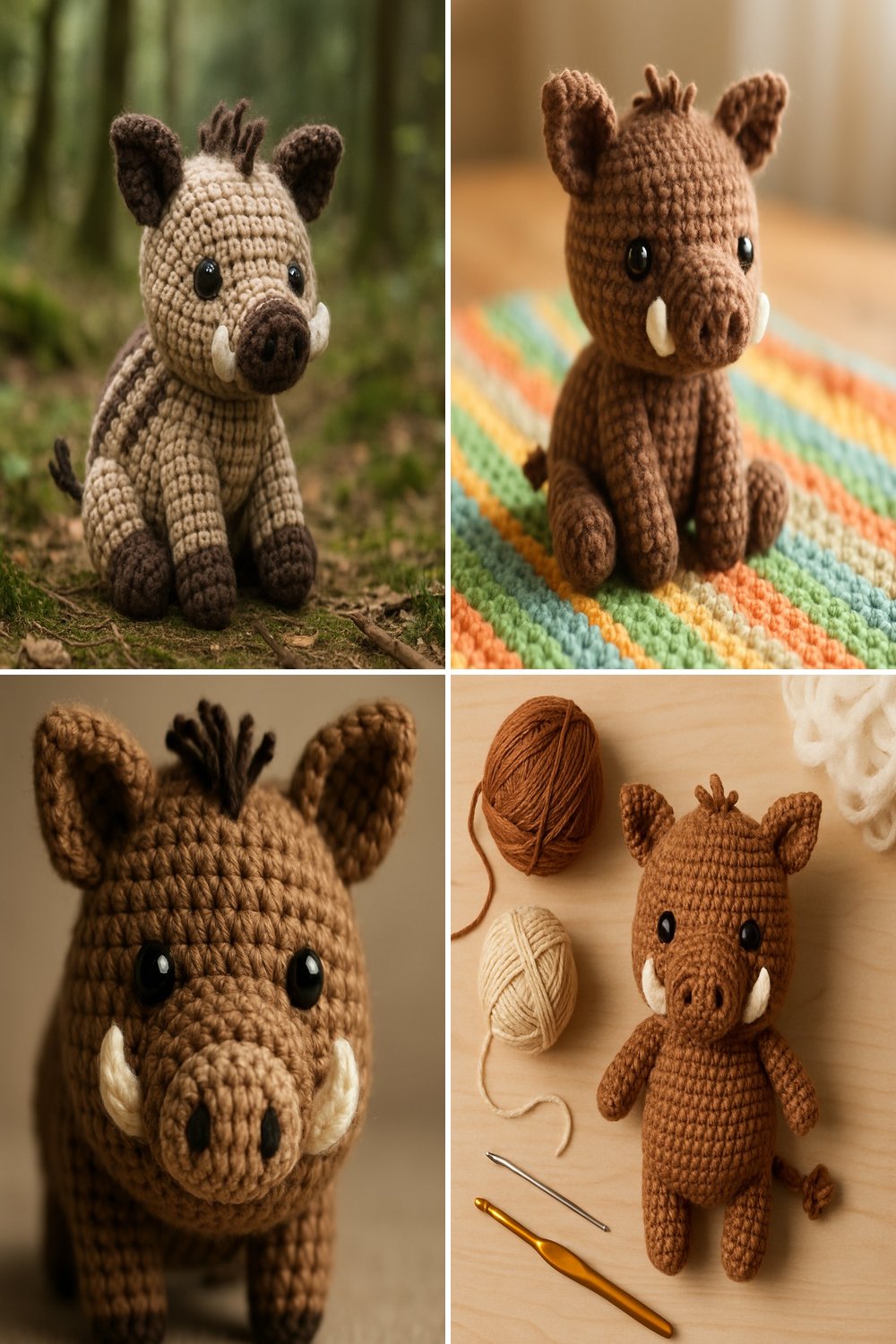 Adorable Amigurumi Wild Boar Baby Free Crochet Pattern